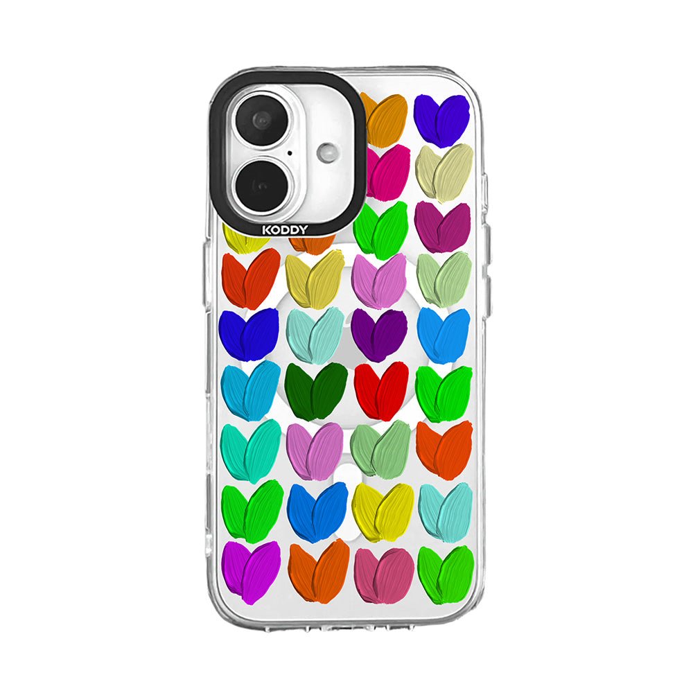 Pink Bubble Pattern Hearts iPhone Case - KODDY