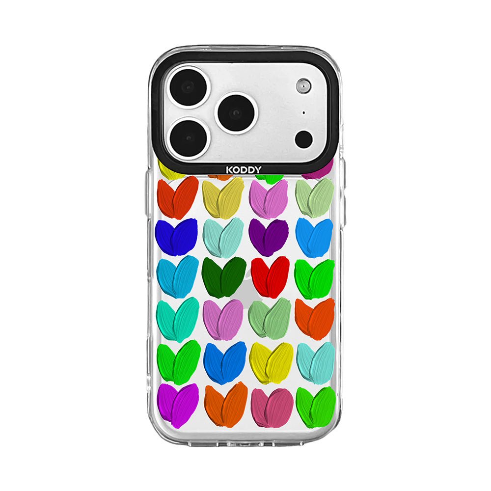 Pink Bubble Pattern Hearts iPhone Case - KODDY