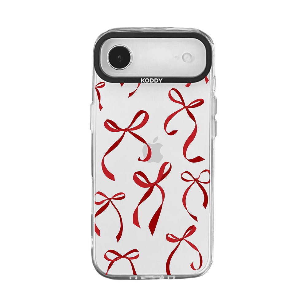 Stylish Petite Red Ribbon Bows iPhone Case