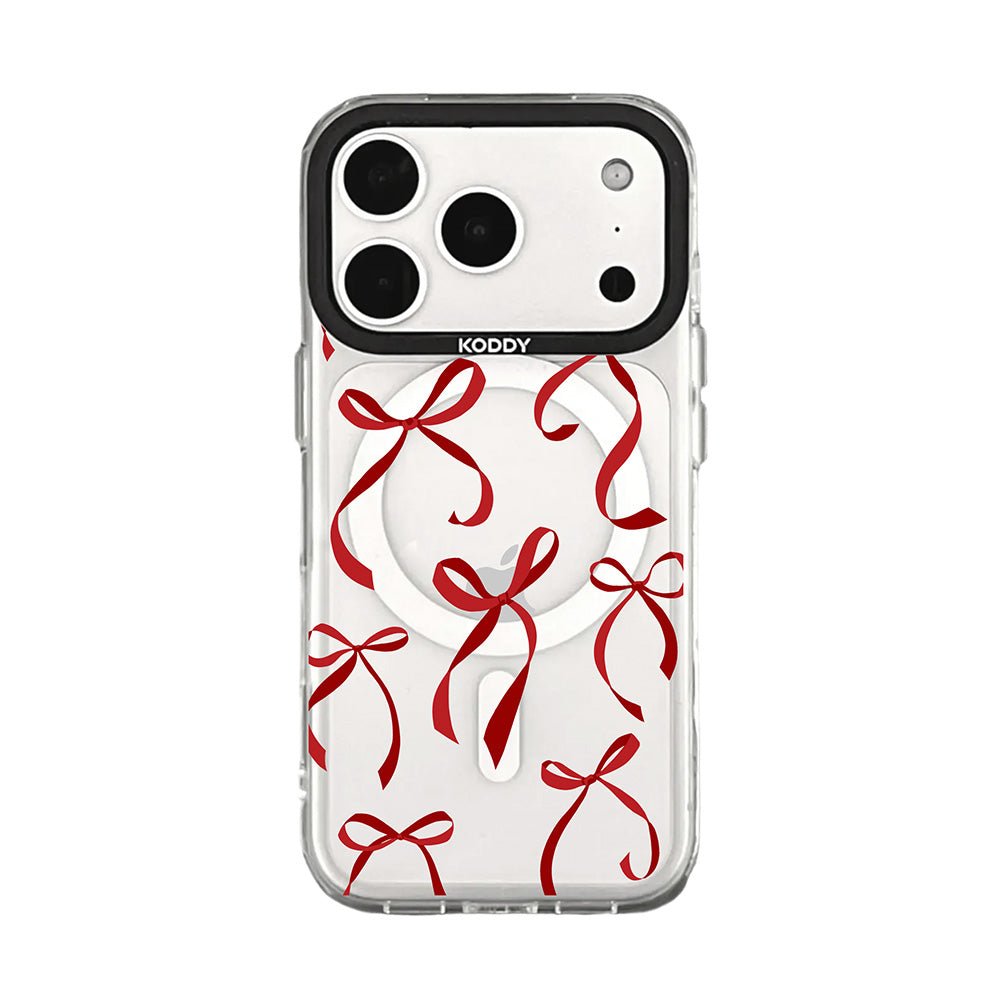Stylish Petite Red Ribbon Bows iPhone Case