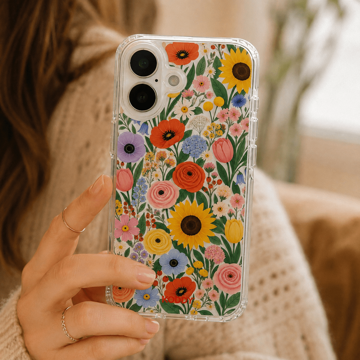Sunflower and Wildflower Garden Phone Case-KODDY aesthetic iphone case UK