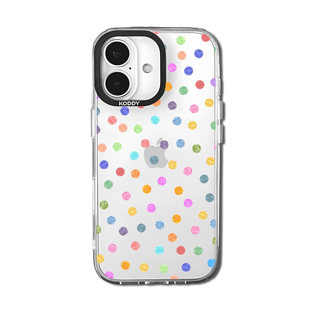 Textured Crayon Style Pastel Polka Dot Clear iPhone Case