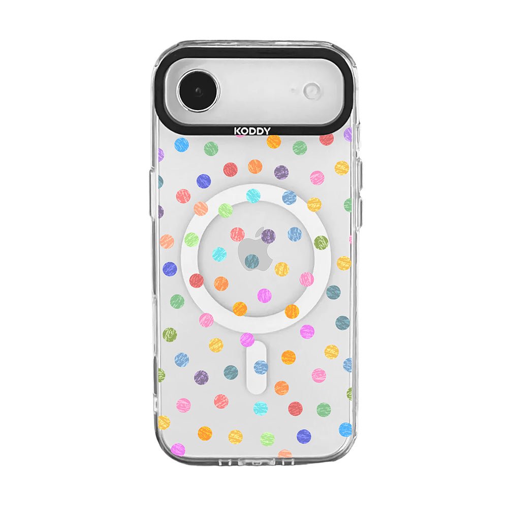 Textured Crayon Style Pastel Polka Dot Clear iPhone Case