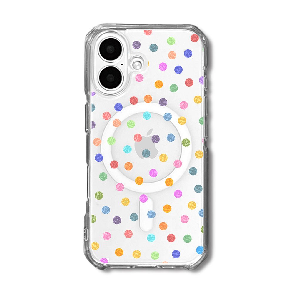 Textured Crayon Style Pastel Polka Dot Clear Phone Case