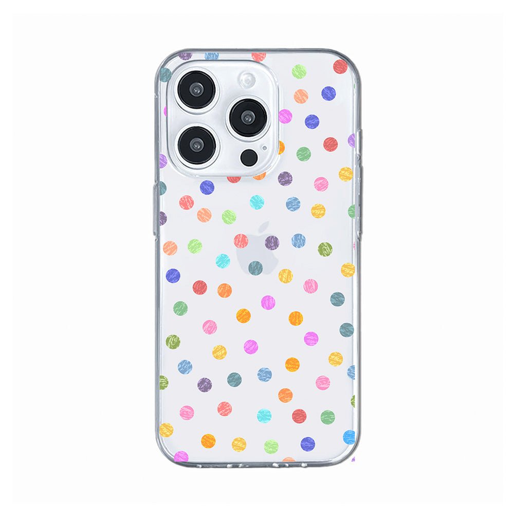 Textured Crayon Style Pastel Polka Dot Clear Phone Case