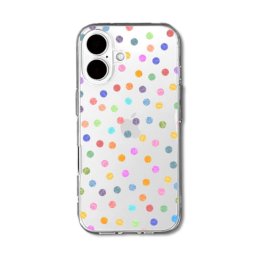Textured Crayon Style Pastel Polka Dot Clear Phone Case