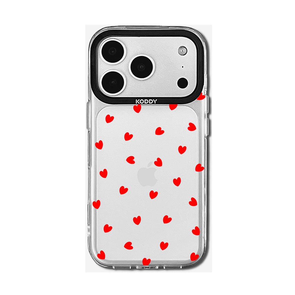 Tiny Red Hearts Clear iPhone Case
