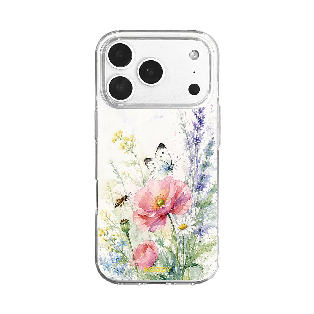 Watercolor Wildflower Garden Clear Phone Case