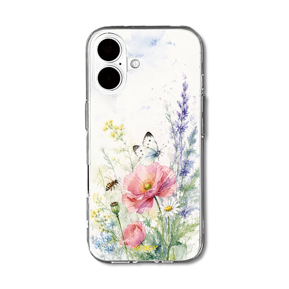 Watercolor Wildflower Garden Clear Phone Case