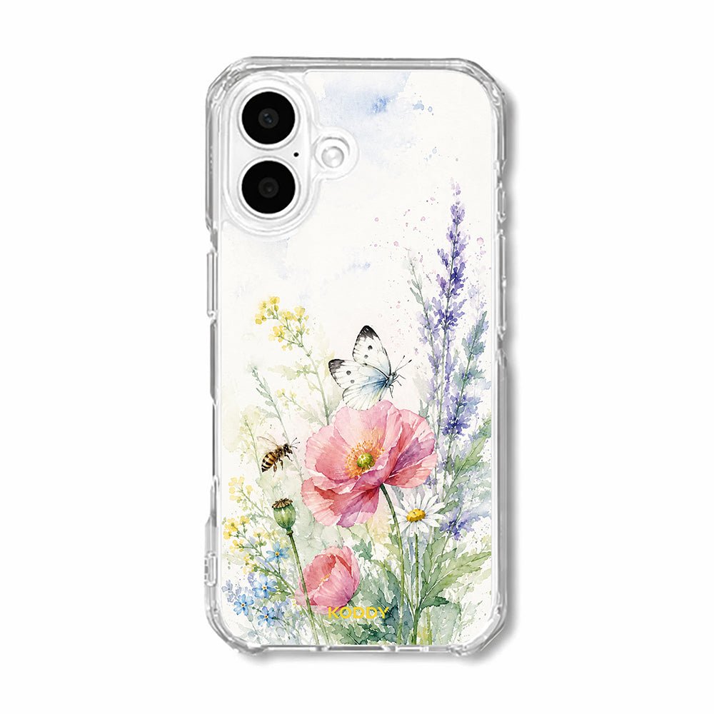 Watercolor Wildflower Garden Clear Phone Case