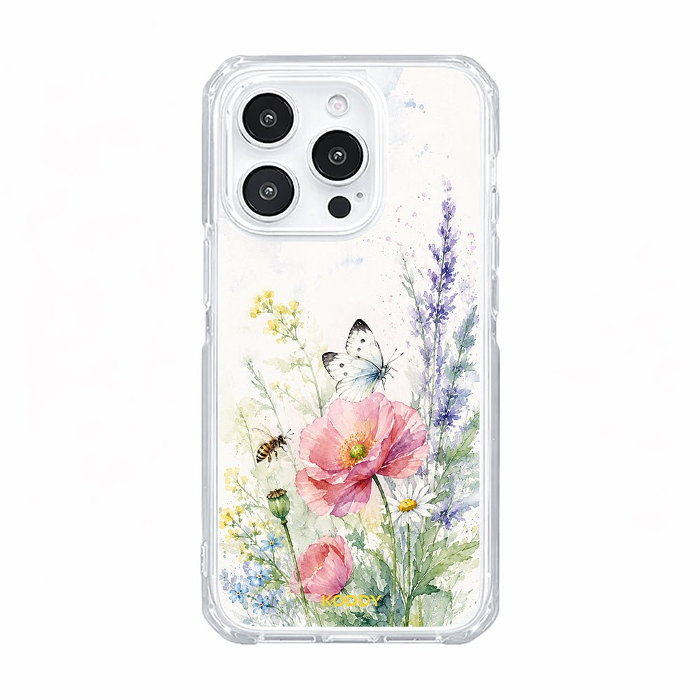 Watercolor Wildflower Garden Clear Phone Case