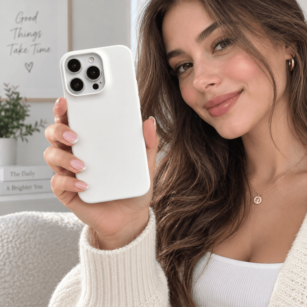 White Slim Hard Phone Case-KODDY aesthetic iphone case UK