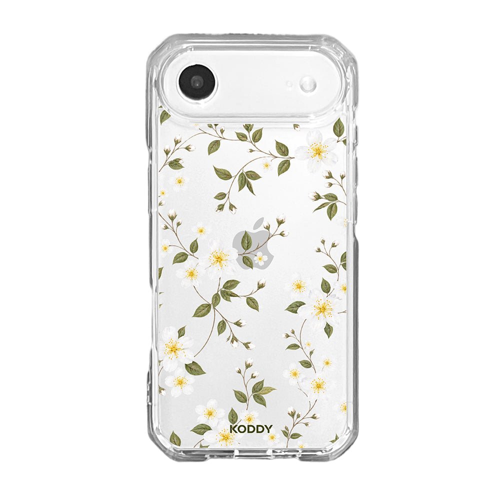White Wildflower Botanical Clear Phone Case