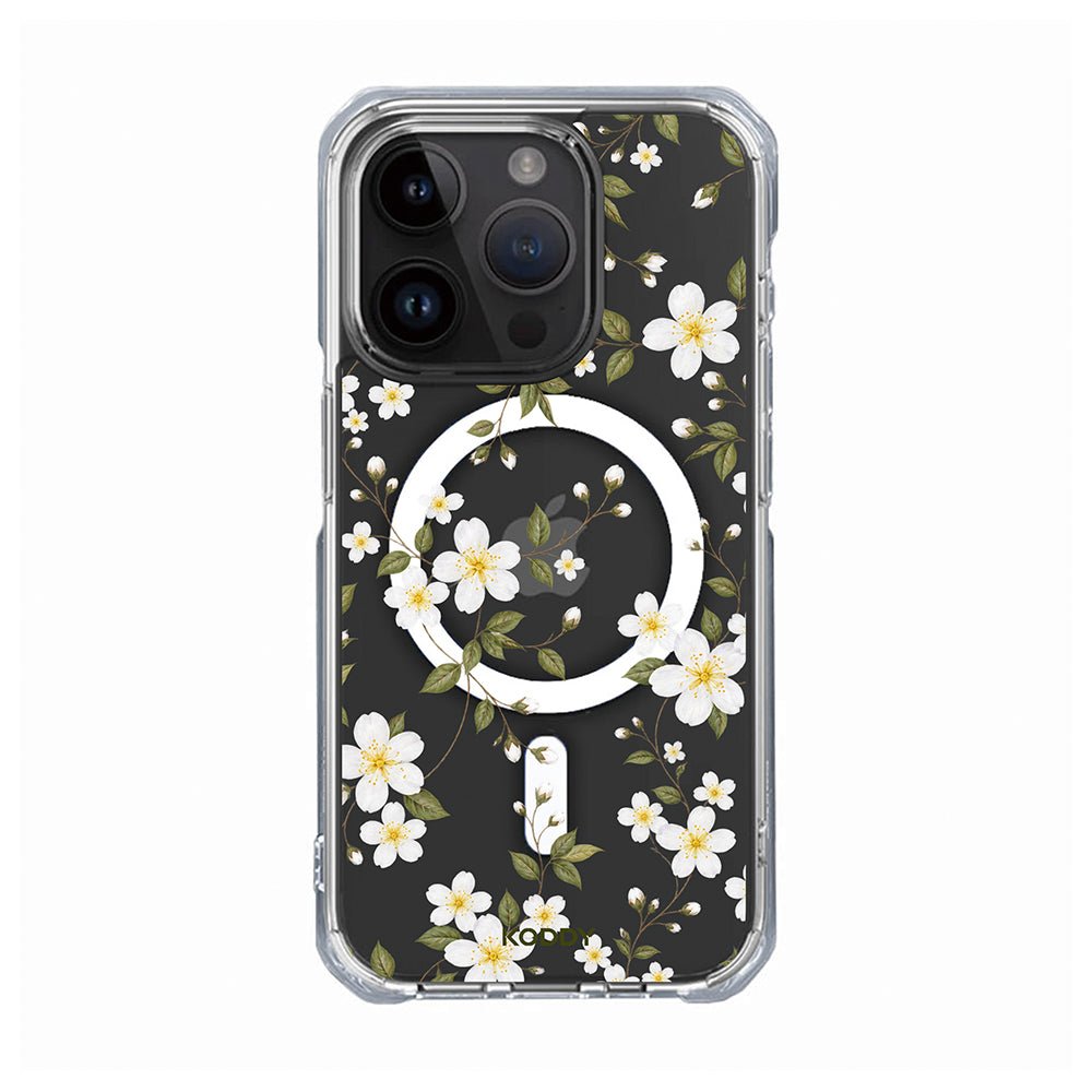 White Wildflower Botanical Clear Phone Case