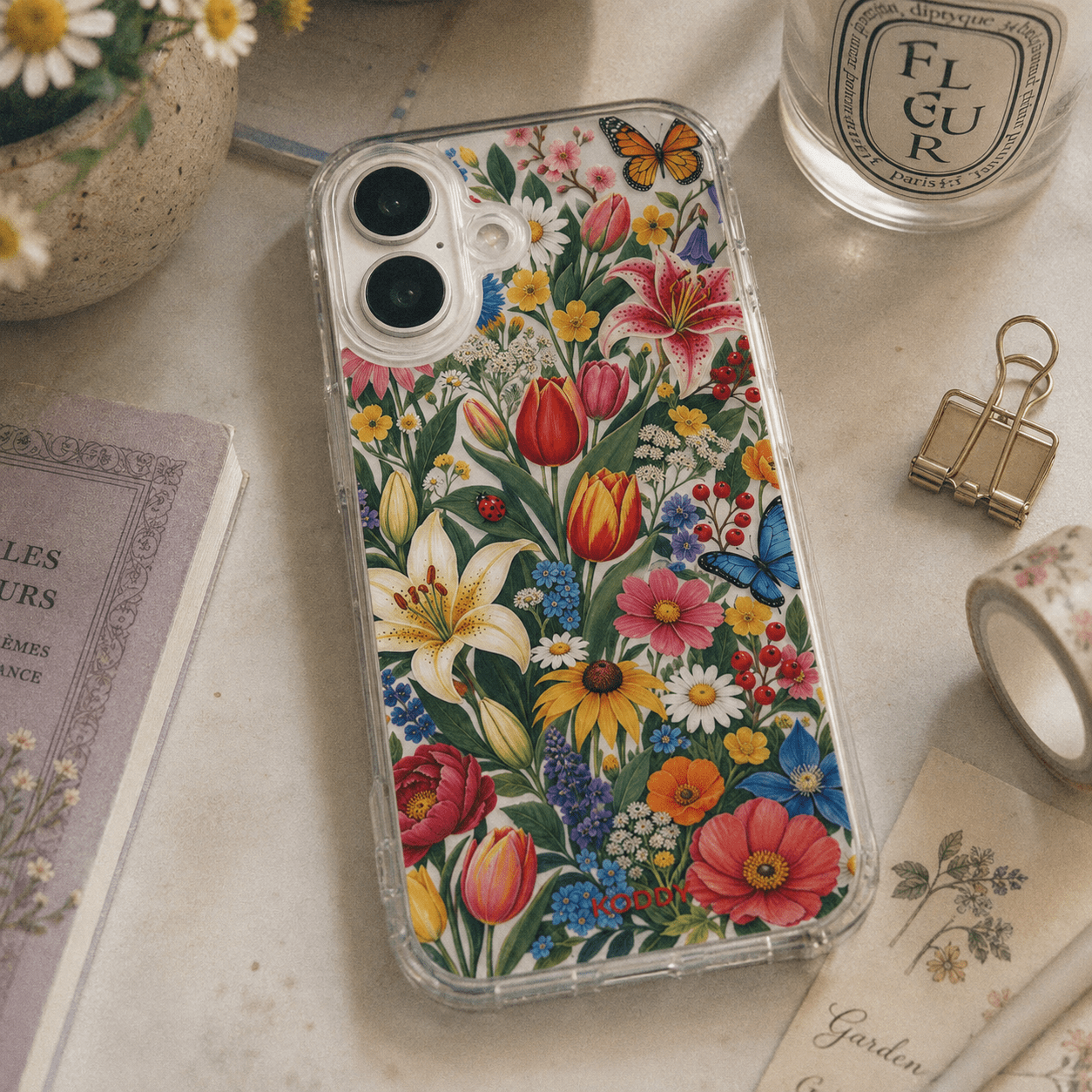 Wildflower and Butterfly Garden Phone Case-KODDY aesthetic iphone case UK