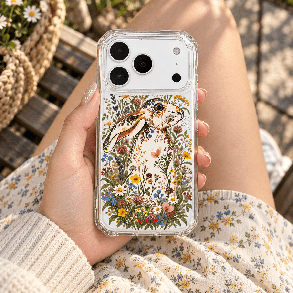Wildflower Rabbit Aesthetic Phone Case-KODDY aesthetic iphone case UK