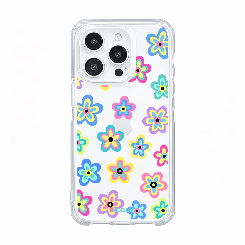 Y2K Colorful Daisy Flower Doodle Clear Phone Case