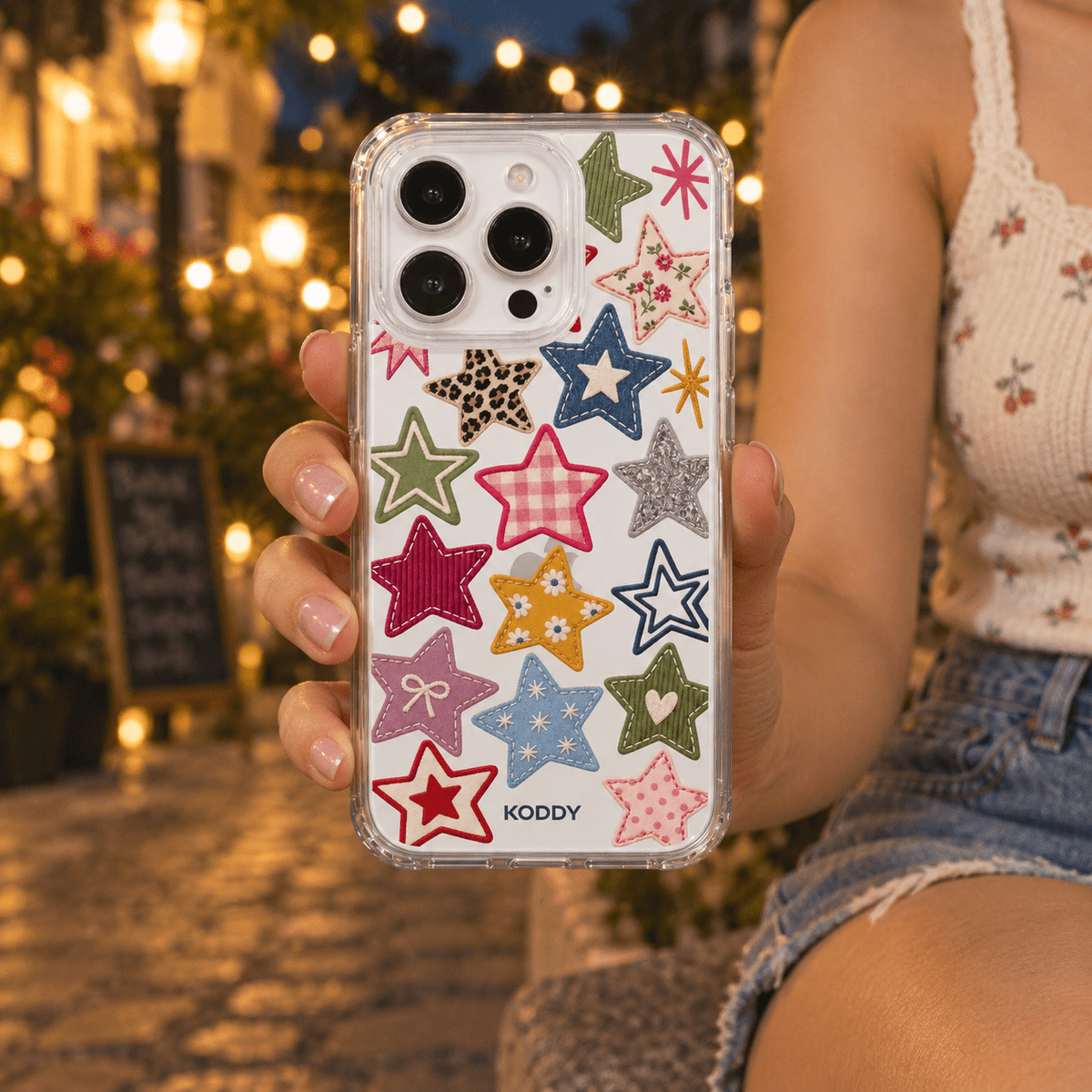 Y2K Patchwork Stars Aesthetic Phone Case-KODDY aesthetic iphone case UK