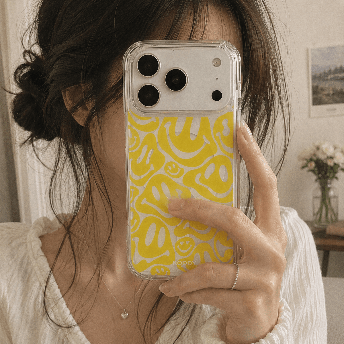 Yellow Groovy Smiley Face Phone Case-KODDY aesthetic iphone case UK