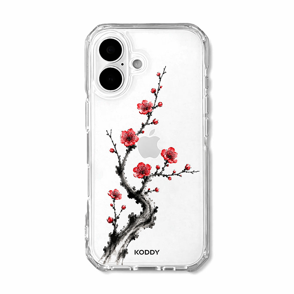 Red Plum Blossom Korean Ink Painting Phone Case-KODDY aesthetic iphone case UK
