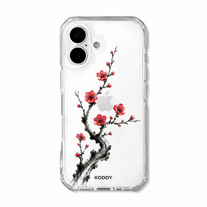 Red Plum Blossom Korean Ink Painting Phone Case-KODDY aesthetic iphone case UK