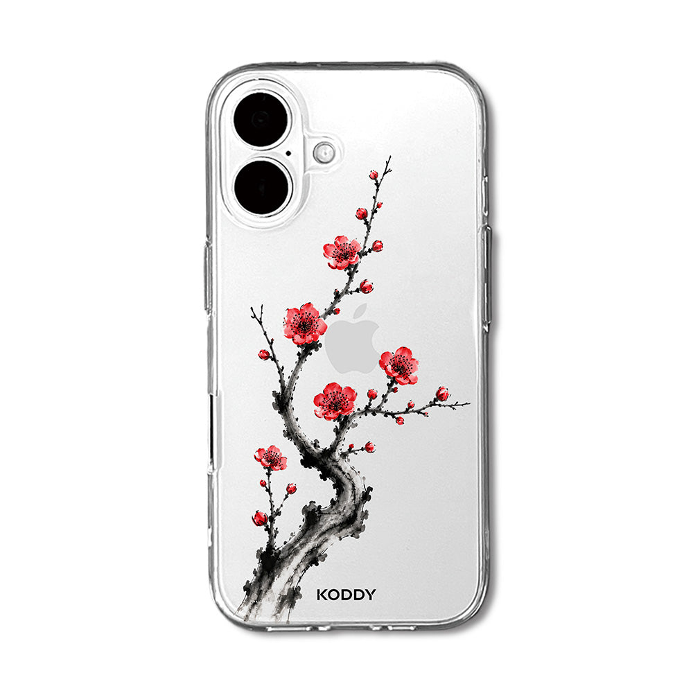 Red Plum Blossom Korean Ink Painting Phone Case-KODDY aesthetic iphone case UK