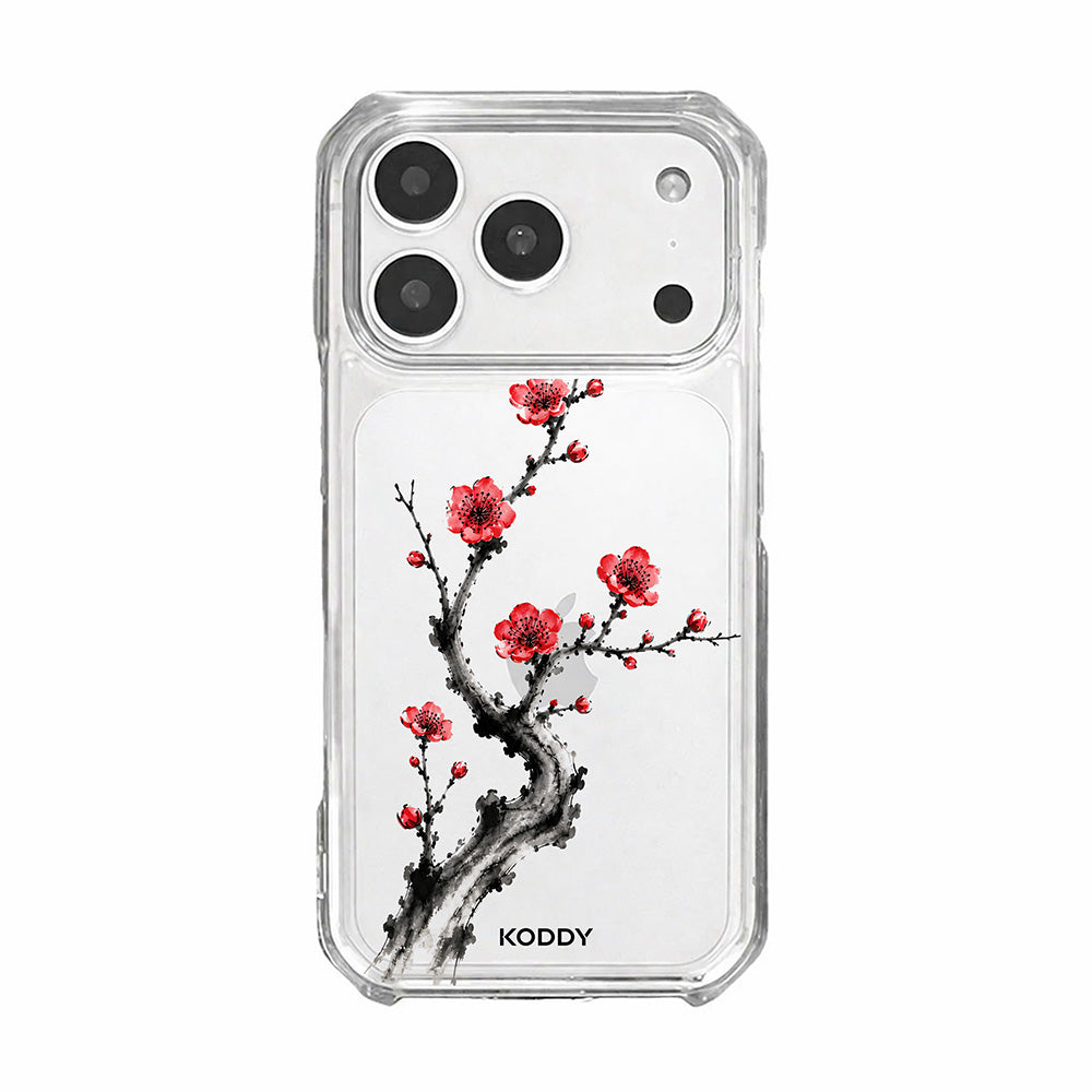 Red Plum Blossom Korean Ink Painting Phone Case-KODDY aesthetic iphone case UK