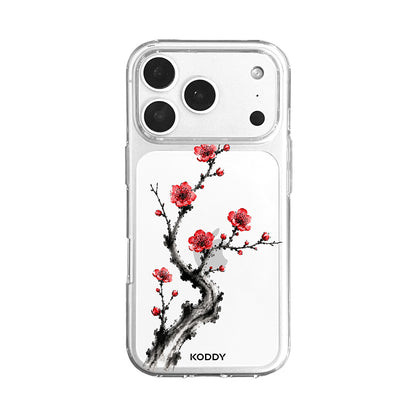 Red Plum Blossom Korean Ink Painting Phone Case-KODDY aesthetic iphone case UK