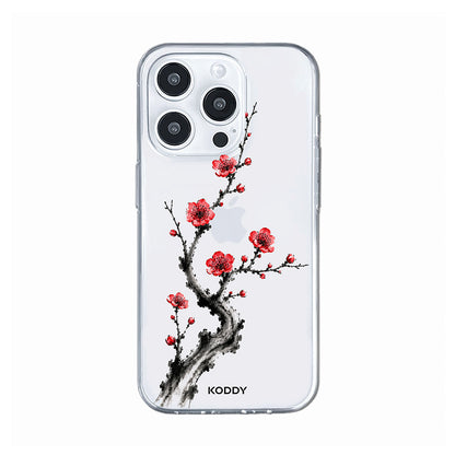 Red Plum Blossom Korean Ink Painting Phone Case-KODDY aesthetic iphone case UK