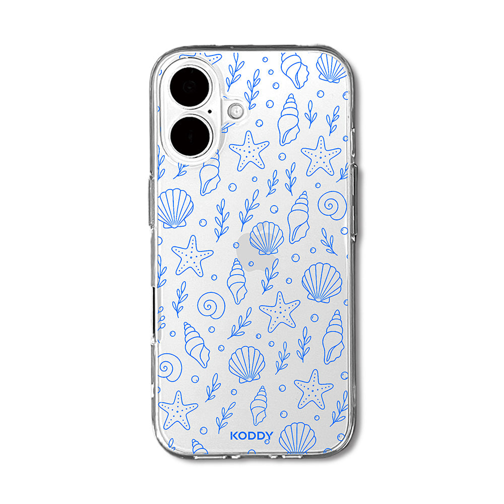Blue Shell and Starfish Clear Phone Case-KODDY aesthetic iphone case UK