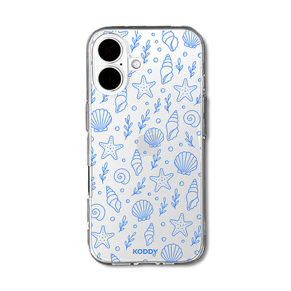 Blue Shell and Starfish Clear Phone Case-KODDY aesthetic iphone case UK