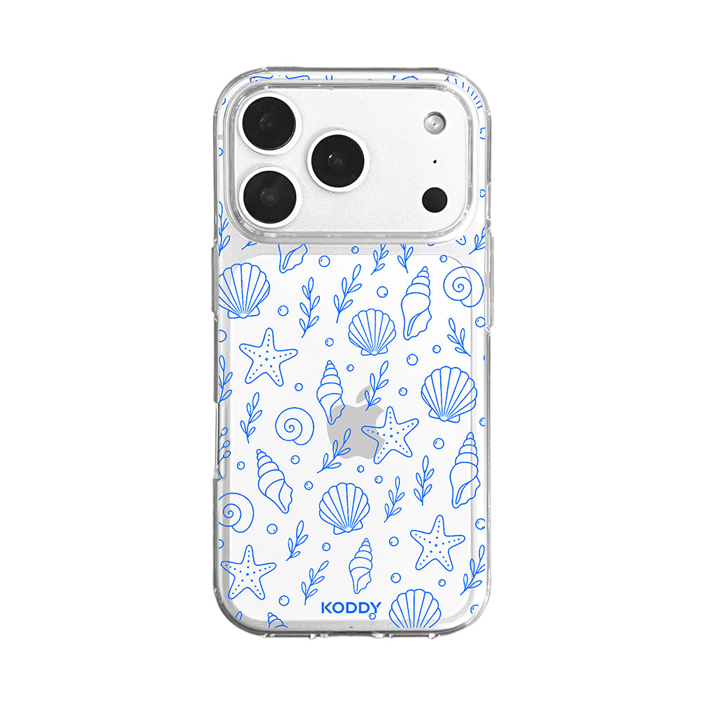 Blue Shell and Starfish Clear Phone Case-KODDY aesthetic iphone case UK