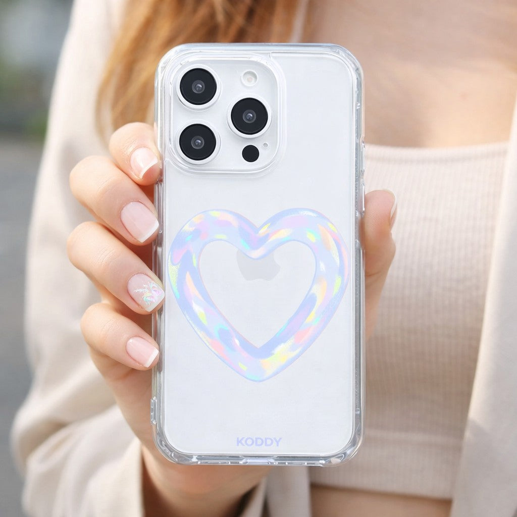 Blue Bubble Heart Phone Case
