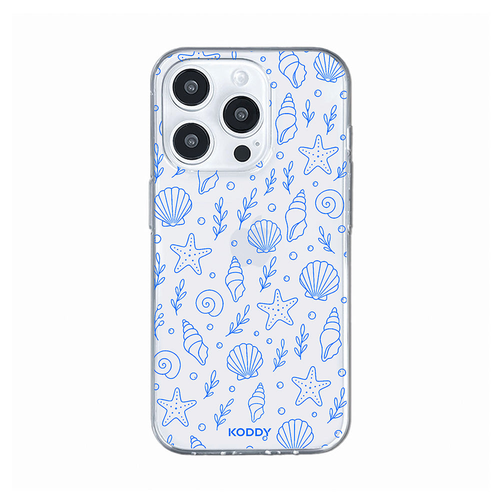 Blue Shell and Starfish Clear Phone Case-KODDY aesthetic iphone case UK