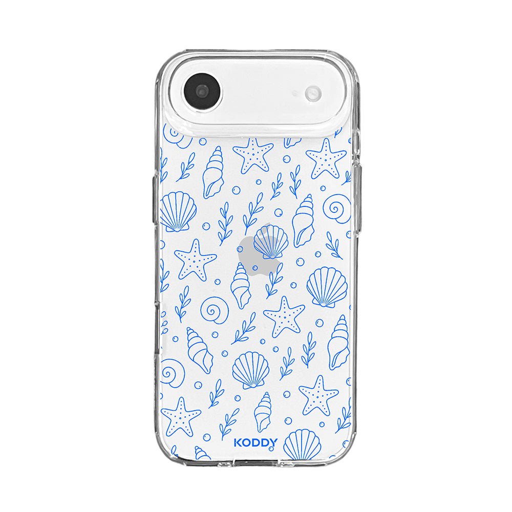 Blue Shell and Starfish Clear Phone Case-KODDY aesthetic iphone case UK