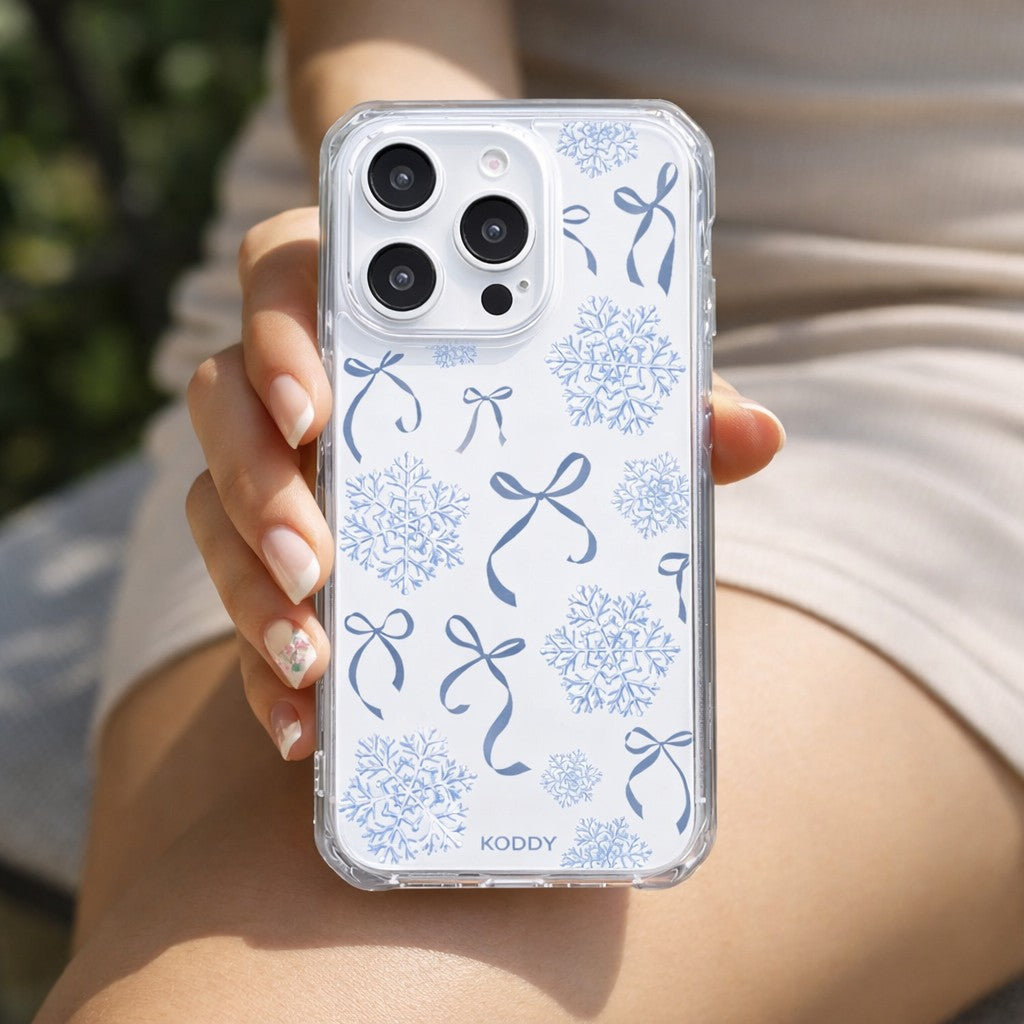 Bows with Snowflakes Phone Case-KODDY aesthetic iphone case UK