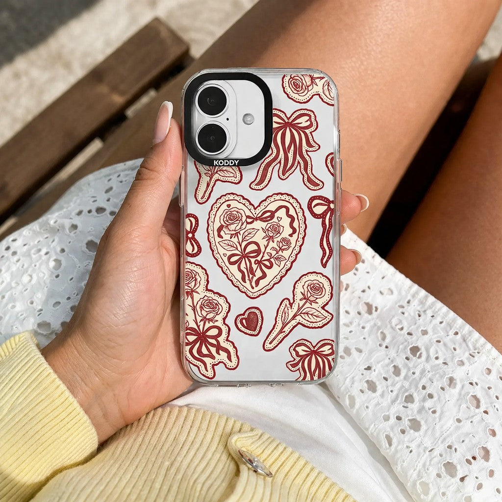 Burgundy Lace Protective iPhone Case
