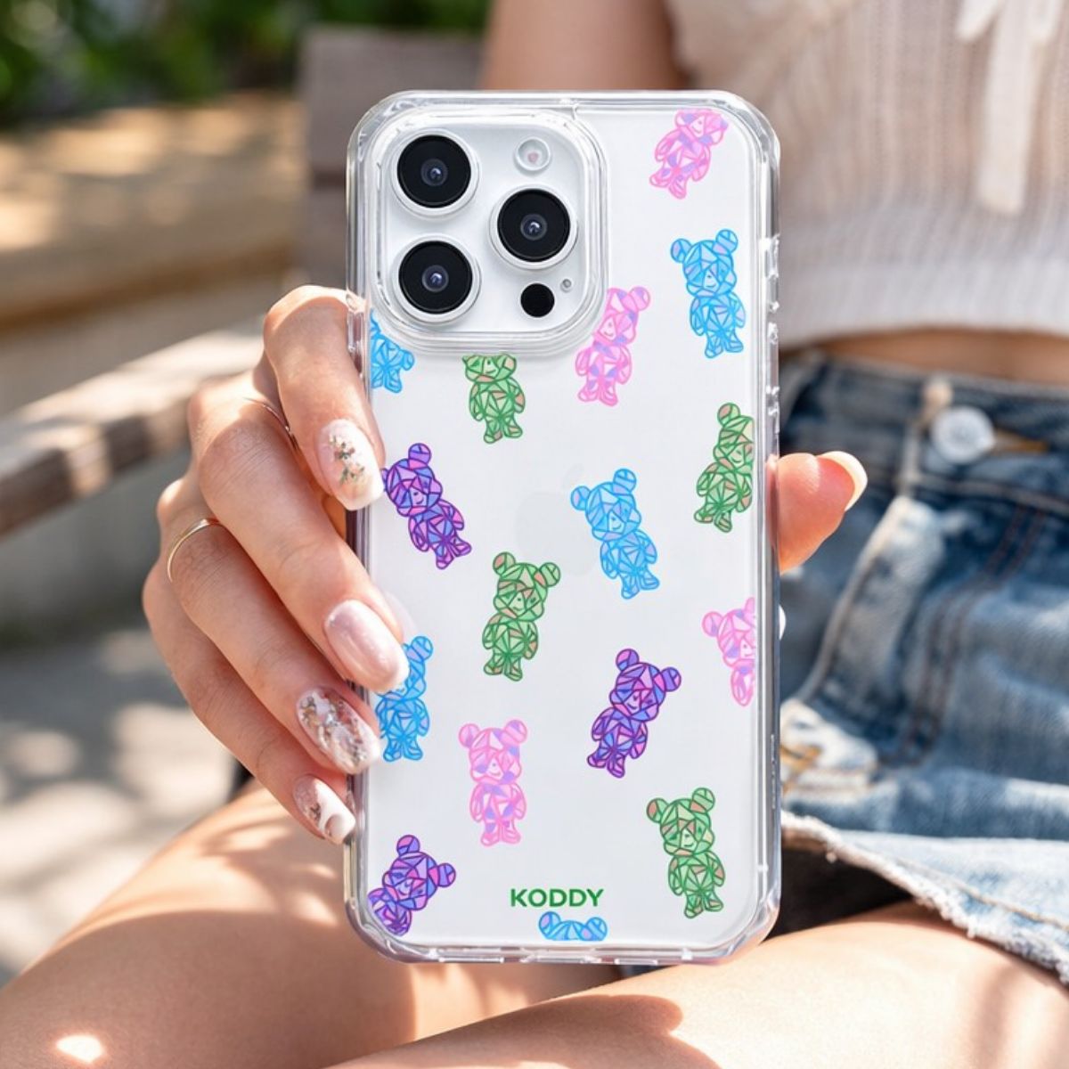 Crystal Teddy Bear Phone Case-KODDY aesthetic iphone case UK