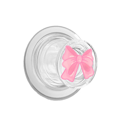 Cute Pink Fluffy Ribbon Phone Grip