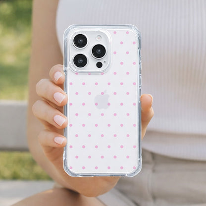 Cute Pink Polka Dot Clear Phone Case