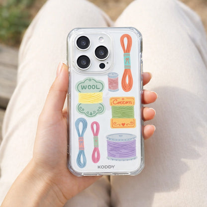 Cute Sewing Thread Clear Phone Case
