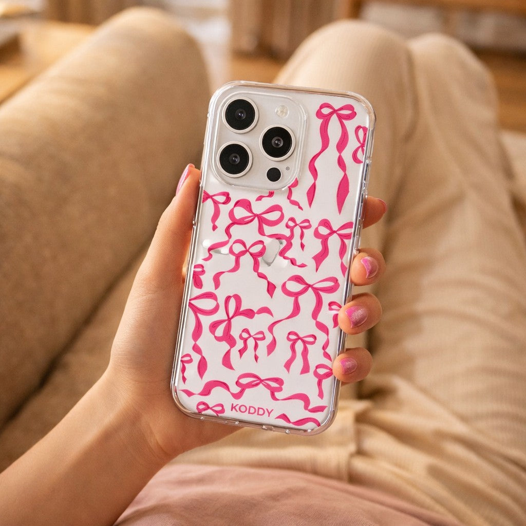 Magenta Pink Ribbon Bows Phone Case - KODDYaesthetic iphone case UK