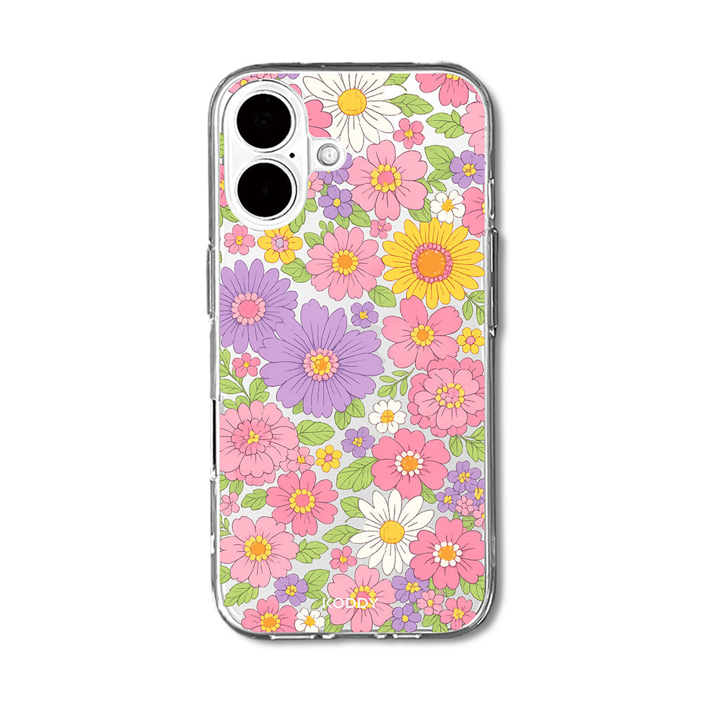 Pastel Floral Garden Clear Phone Case