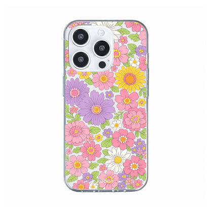 Pastel Floral Garden Clear Phone Case