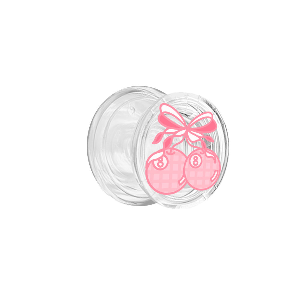 Pink Ribbon Cherry Pool Balls Phone Grip