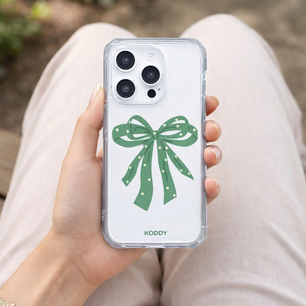 Sage Green Ribbon Bow with Dasies Phone Case