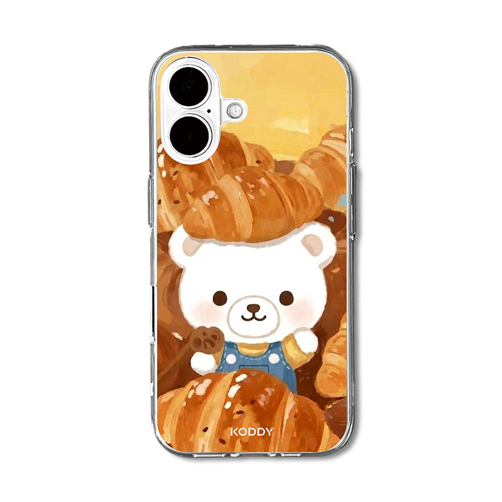 Teddy Bear Croissant Bakery Aesthetic Phone Case