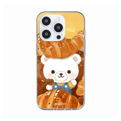Teddy Bear Croissant Bakery Aesthetic Phone Case