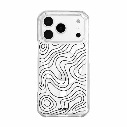 Abstract Topographic Wave Clear Phone Case