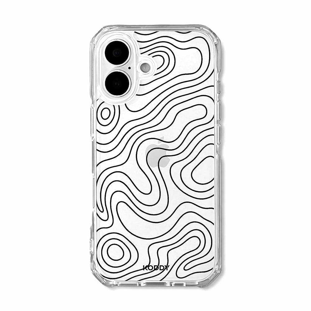 Abstract Topographic Wave Clear Phone Case